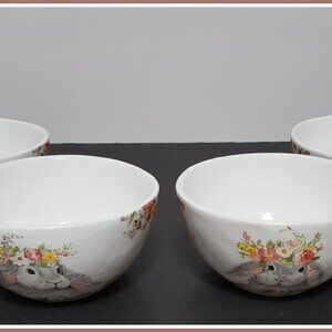 NEW Certified International set of 4 Sweet Bunny Bowls 26 OZ Earthenware